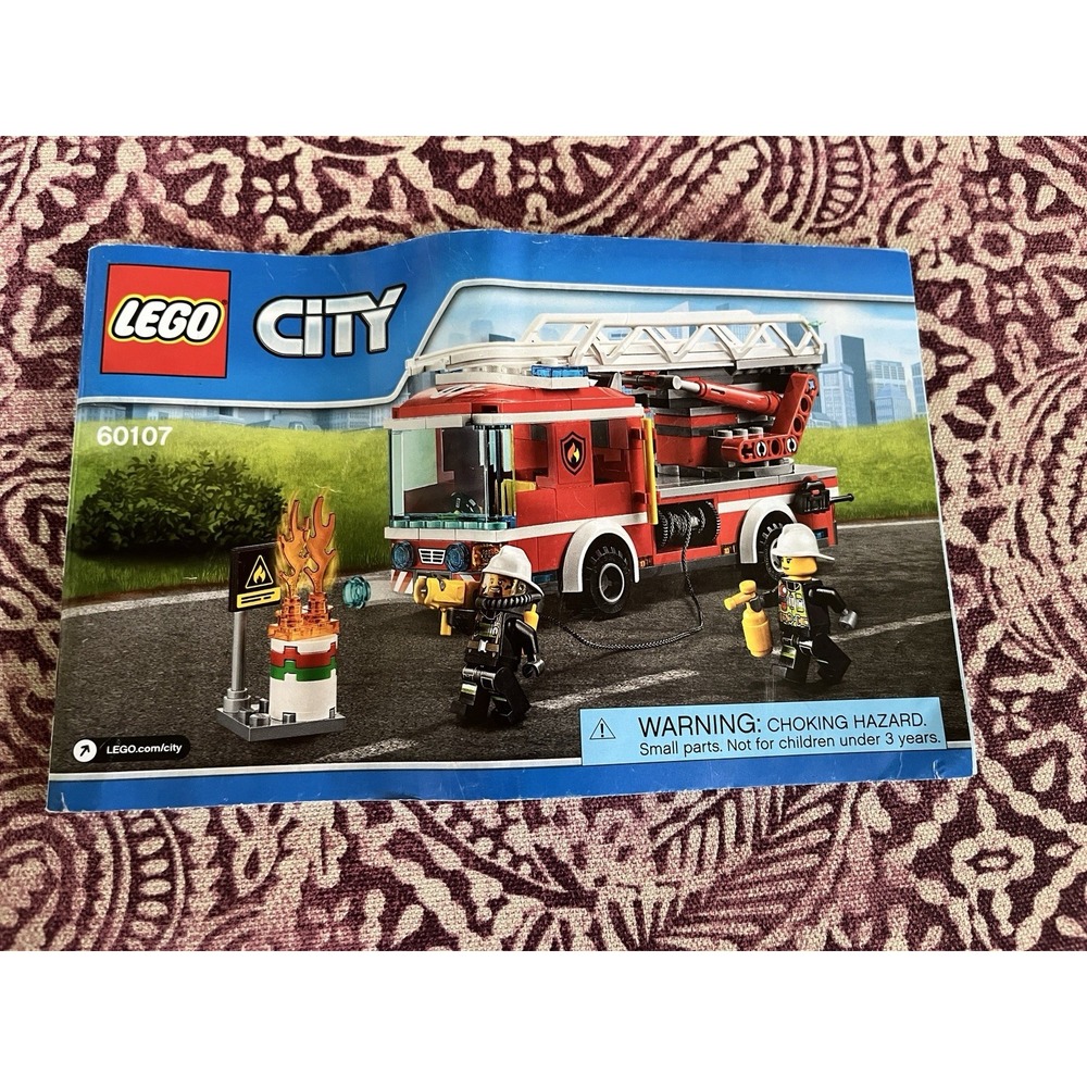 2016 Lego City Fire Ladder Truck Building Instruction Manual ONLY 60107